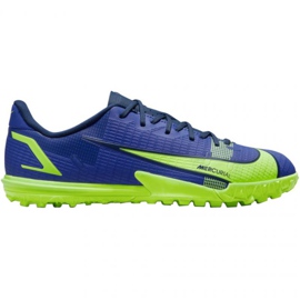 Nike Mercurial Vapor 14 Academy Tf Jr CV0822 474 futballcipő kékeszöld kék