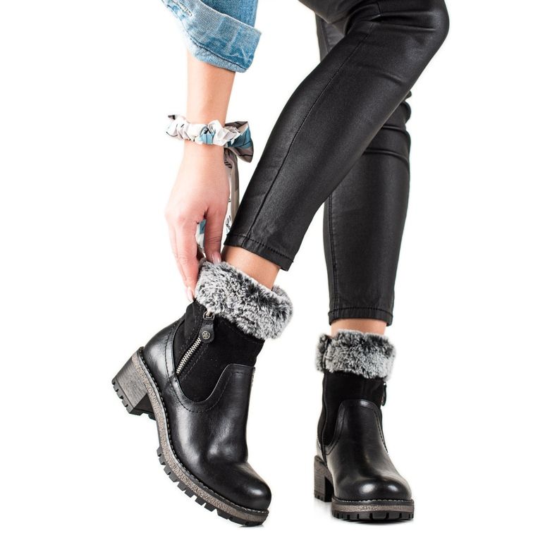 Goodin Alkalmi csizma szőrmével fekete Goodin Alkalmi csizma szőrmével fekete