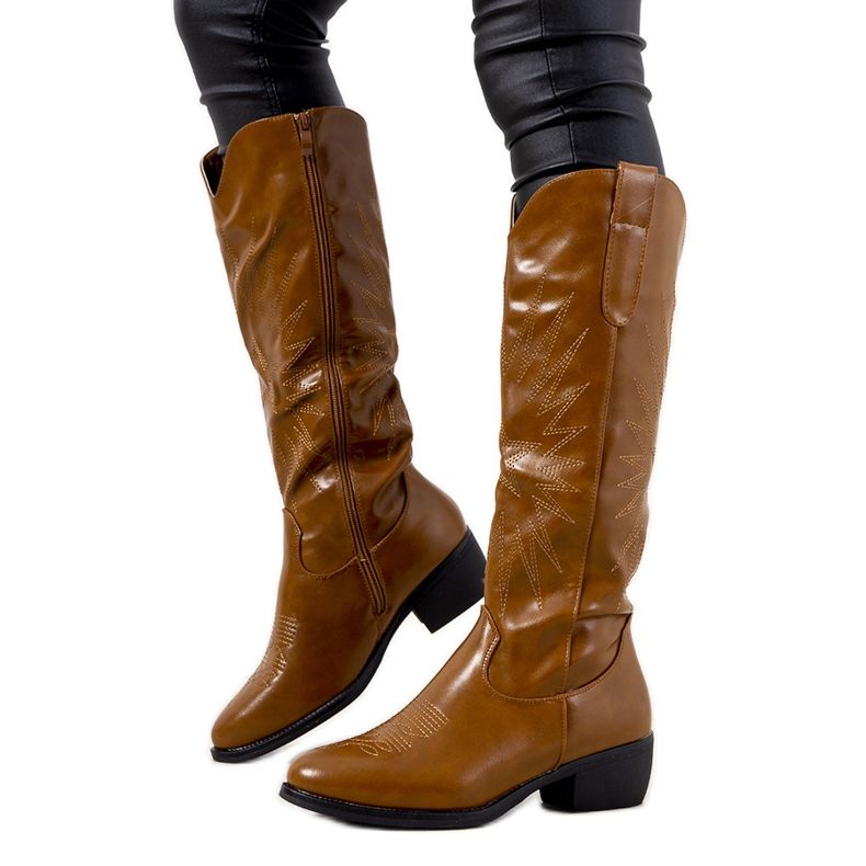 Barna Cowboy csizma, magasan szigetelt Berthiaume