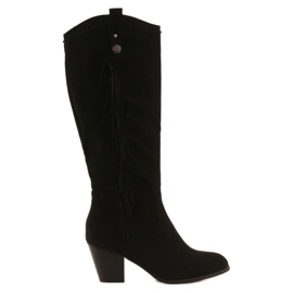 Fekete meleg csizma Voisine csíkokkal