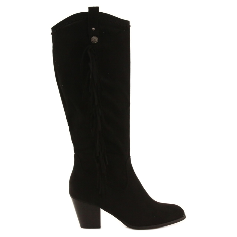 Fekete meleg csizma Voisine csíkokkal