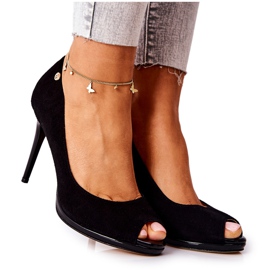 Velúr Monnari 0490-020 Fekete magassarkú