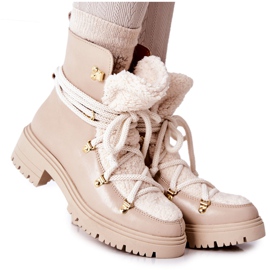 Lewski Shoes Bőr csizmák Trappers Tied Lewski világos bézs 3116 Lewski Shoes Bőr csizmák Trappers Tied Lewski világos bézs 3116