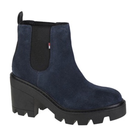Tommy Hilfiger Essential velúr középsarkú csizma W EN0EN01093-C87 sötétkék