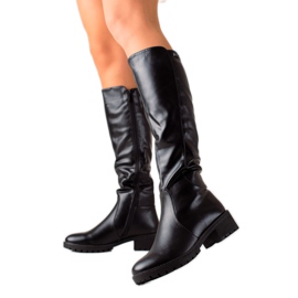 Gogo Stílusos csizma eco bőrrel fekete Gogo Stílusos csizma eco bőrrel fekete