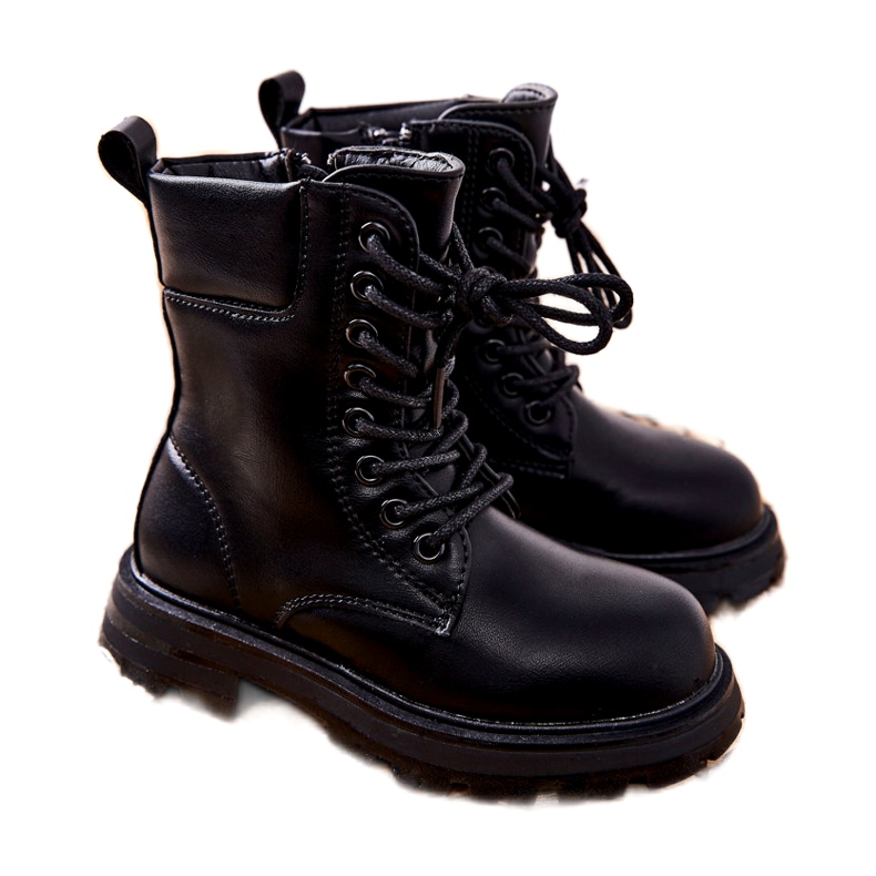 FR1 Klasszikus gyermek fekete csizma cipzárral Clarika