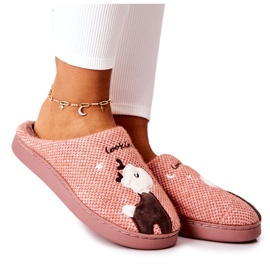 WJ1 Meleg papucs Rénszarvas Sötét rózsaszín Jilly barna