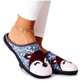 Rénszarvaskék Taffy meleg papucs