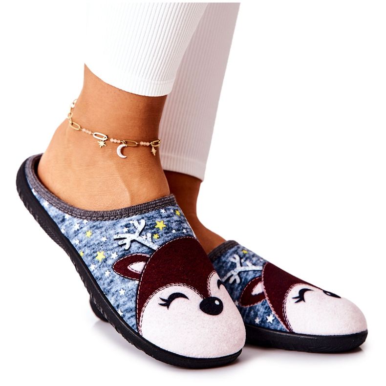 Rénszarvaskék Taffy meleg papucs