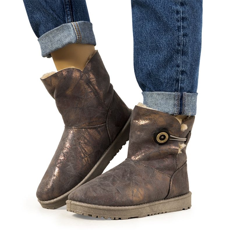 Női szürke és arany hócsizma a Kanga márkától aranysárga Női szürke és arany hócsizma a Kanga márkától aranysárga