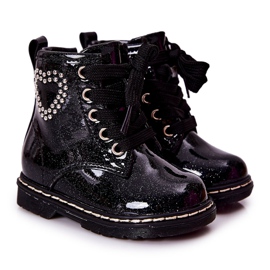 WT1 Lakkozott fényes fekete gyerekcipők