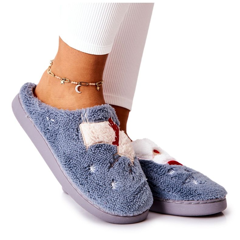 WJ1 Karácsonyi papucs Mikulás és szürke rénszarvas