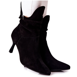 Bőr csizma magas sarkú Laura Messi 2427 fekete