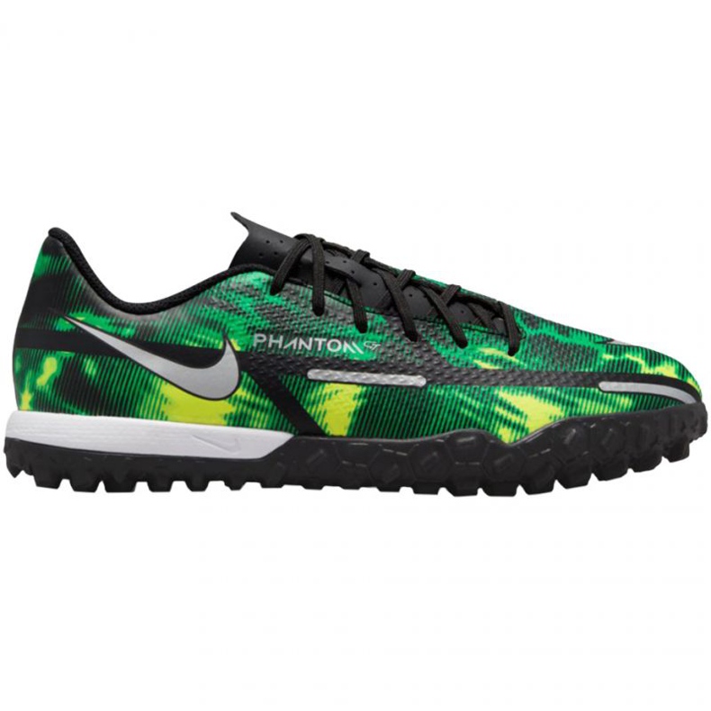 Nike Phantom GT2 Academy Tf Jr DM0739 003 futballcipő sokszínű zöld Nike Phantom GT2 Academy Tf Jr DM0739 003 futballcipő sokszínű zöld