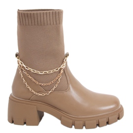 Grace Khaki csizma zoknis felsőrésszel