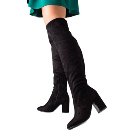 Super Me Klasszikus magas sarkú csizma fekete