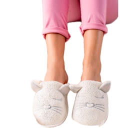 Evento Füles papucs fehér szürke