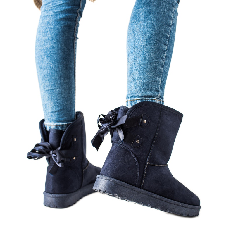 TRENDI Mukluki íjjal sötétkék