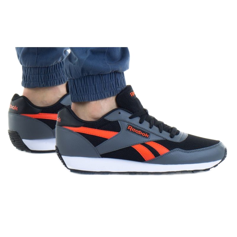 Reebok Rewind Run M GX6015 cipő fekete sötétkék kék narancssárga szürke