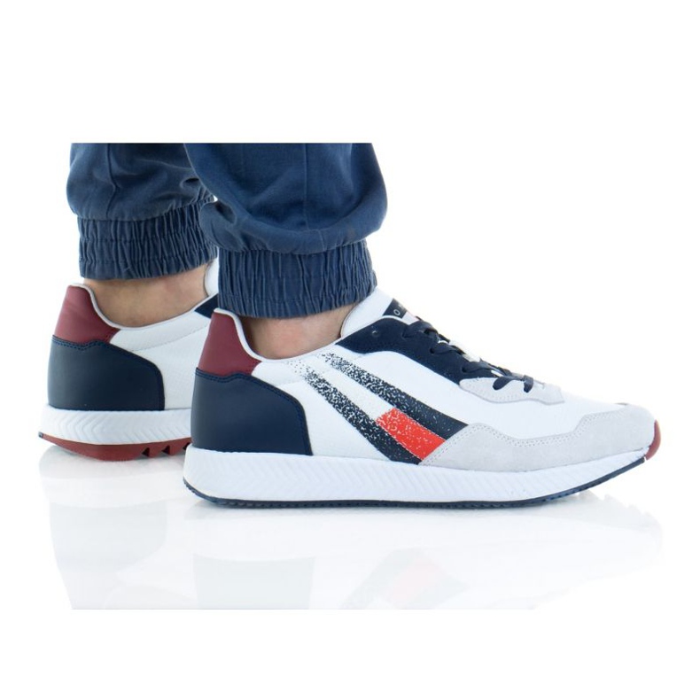 Tommy Hilfiger Track Cleat Mix Runner M EMOEMO0872 Ogy cipő fehér piros sötétkék