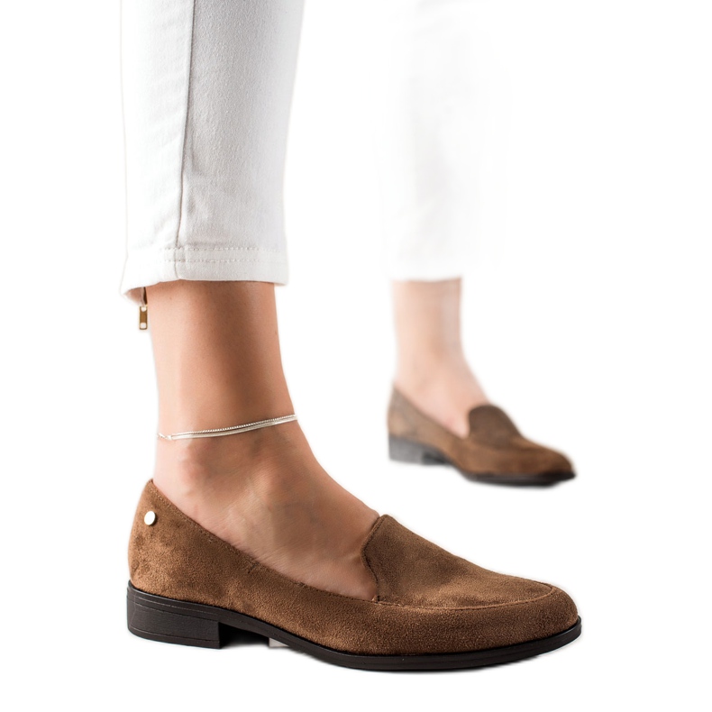 M.Daszyński Elegáns velúr cipók barna