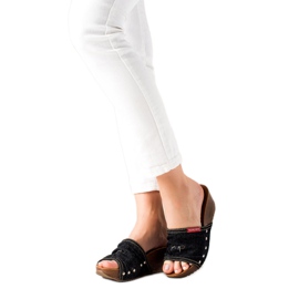 M.Daszyński Wedge szandál fekete