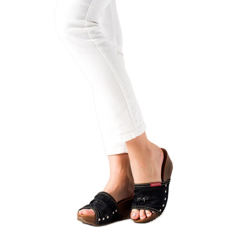 M.Daszyński Wedge szandál fekete