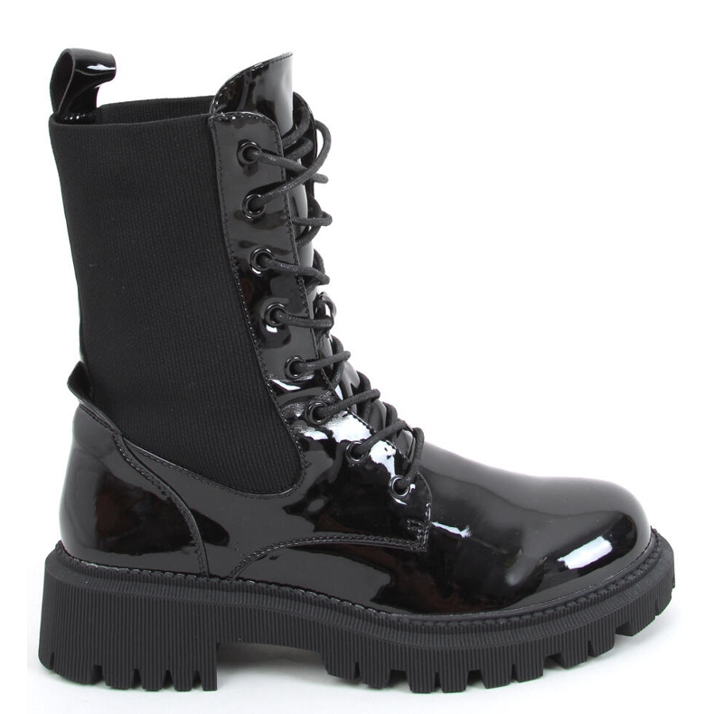 Katonai csizma zoknis felsőrésszel, Sanna Black fekete