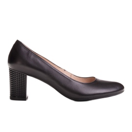 Marco Shoes Sima fekete cipő 1170P 3D sarokkal