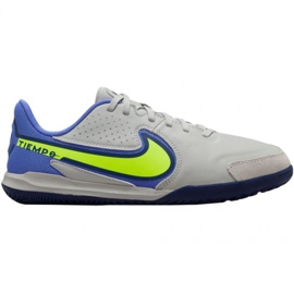 Nike Tiempo Legend 9 Academy Ic Jr DA1329 075 futballcipő zöld, kék, szürke / ezüst a szürke árnyalatai
