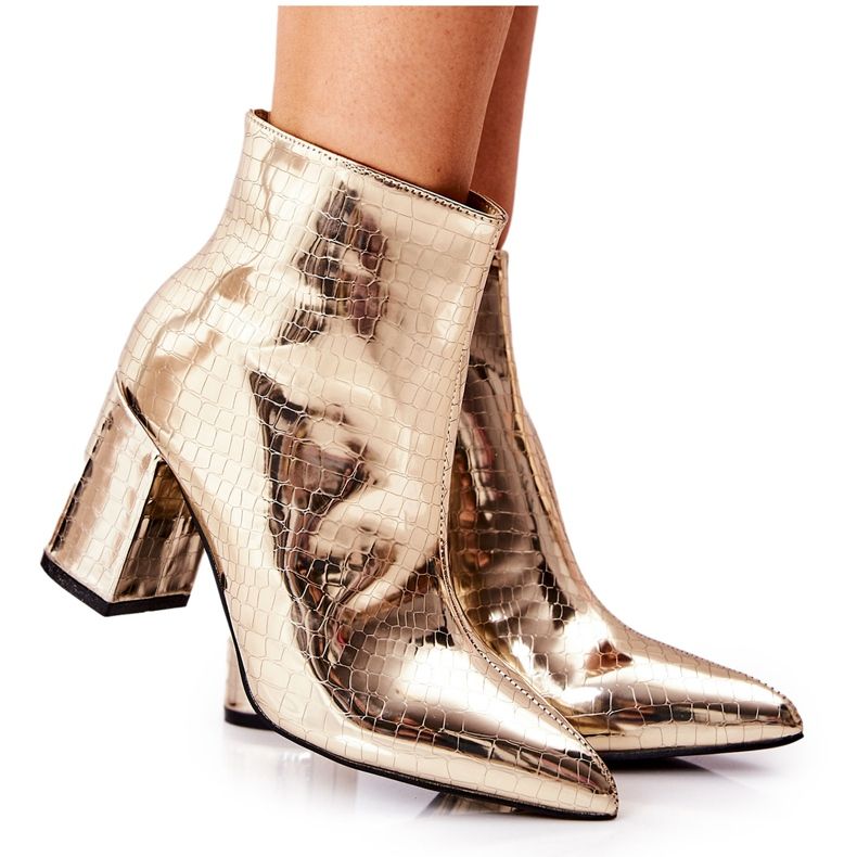 WS1 Csizma Egy Posta Tükör Kígyó Arany Fert aranysárga