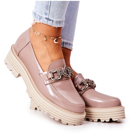 Női Brogues Cipők Bőr Sötét Bézs Laura Messi 2383