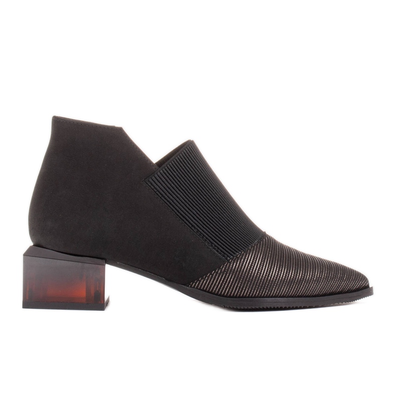 Marco Shoes Nubuk csizma gumival a felsőrészben fekete