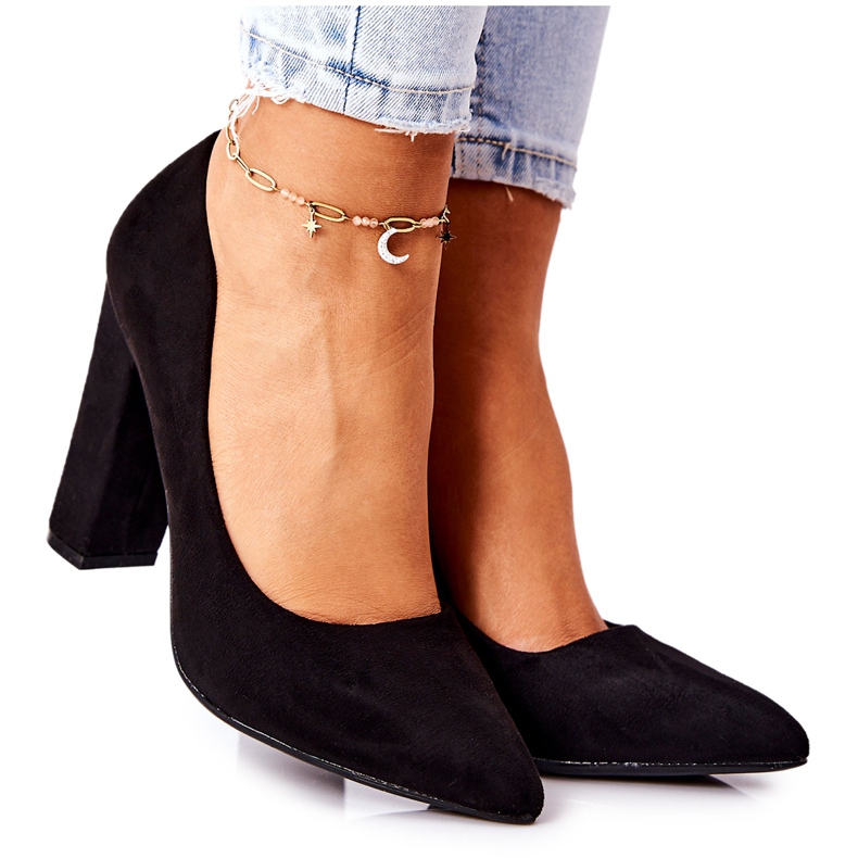 WS1 Velúr Pumpák Egy Fekete Valoris Bar