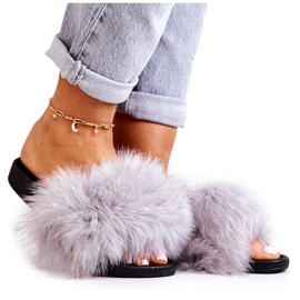 PG2 Szürke Naturimo szürke papucs természetes szőrmével PG2 Szürke Naturimo szürke papucs természetes szőrmével