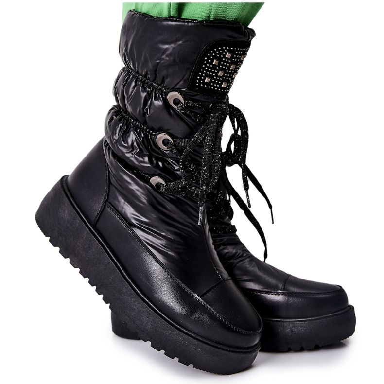 S.Barski Női fekete meleg hócsizma Chardonnay