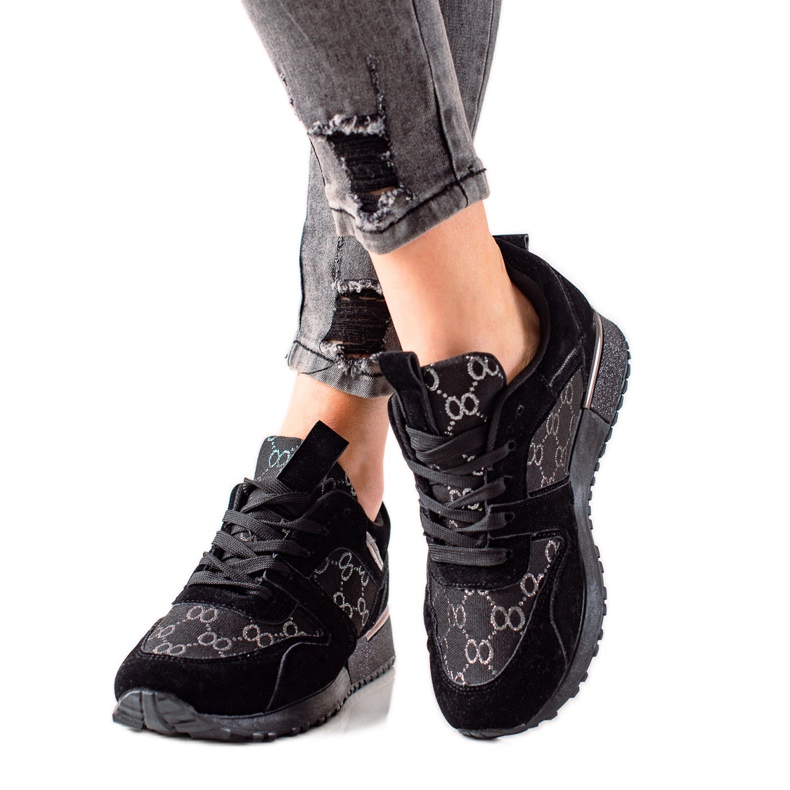 Evento Stílusos cipők csillogással fekete Evento Stílusos cipők csillogással fekete