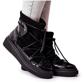 PF1 Meleg velúr hócsizma fekete Clarem