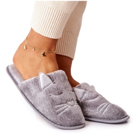 PE1 Fényes cicapapucs szürke Kaisy fülekkel PE1 Fényes cicapapucs szürke Kaisy fülekkel