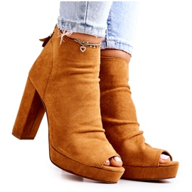 WS1 Csizma egy bárban Nyitott lábujjak Camel Adore narancs
