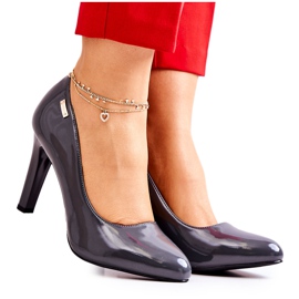 Sergio Leone Női szivattyúk lakkozott sarkon sötétszürke Campbell