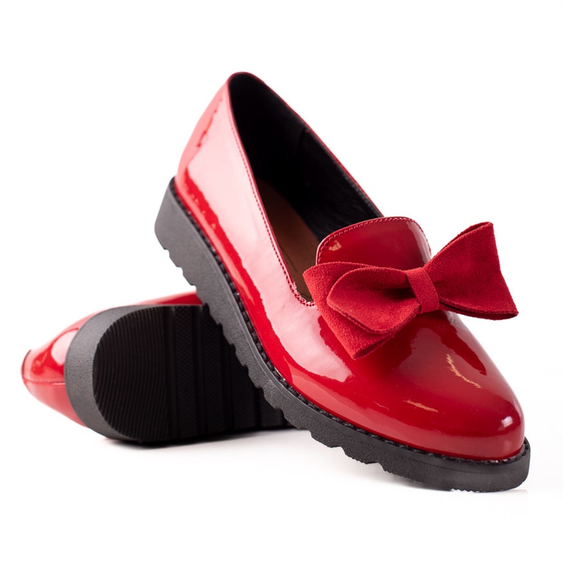 La.Fi Lakkozott cipő masnival piros