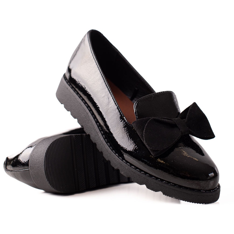 La.Fi Lakkozott cipő masnival fekete