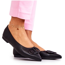 PS1 Bőr balerinák Spitz Black Rachelle színben fekete