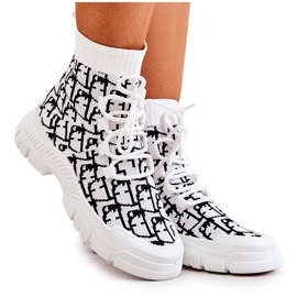 FM1 Fekete-fehér Kandice zokni sportcipő