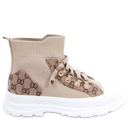 Reta Khaki bokazoknis tornacipő bézs barna Reta Khaki bokazoknis tornacipő bézs barna