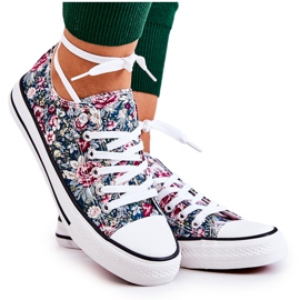 FS2 Alacsony tornacipő zöld Desiree virágokkal