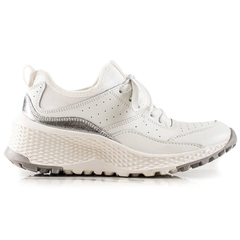 Goodin Stílusos bőr cipők fehér ezüst