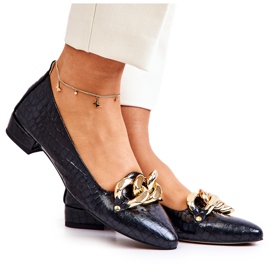 PA2 Bőr Snake Pumps Fekete Elissabeth