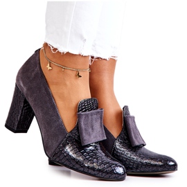 PA2 Velúr kígyóbőr szivattyúk, szürke Kathleen